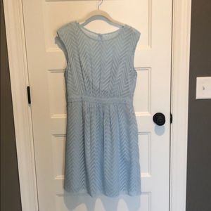Jcrew light blue chevron dress
